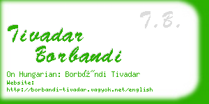 tivadar borbandi business card